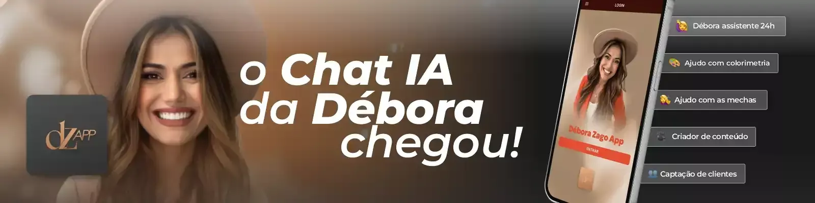 DZAPP — o Chat IA da Débora Zago que ajuda com colorimetria, mechas e captação de clientes